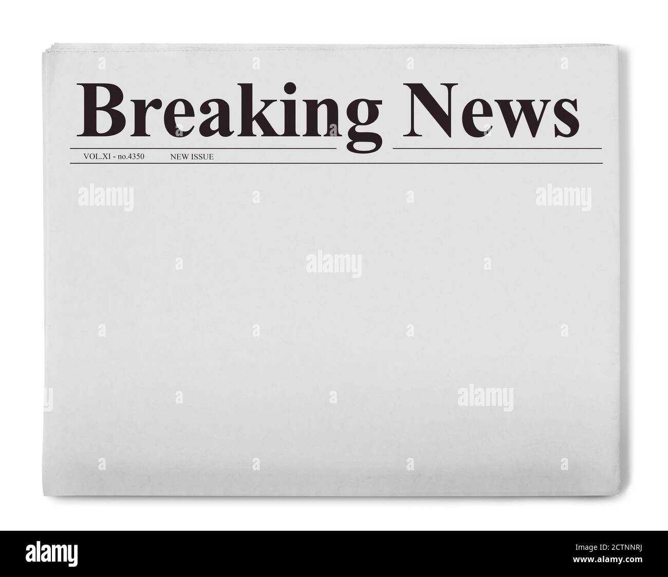 Blank Grey Newspaper On White Background Stock Photo Alamy