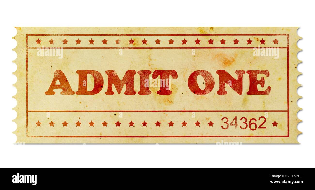 Admit one vintage ticket Stock Photo Alamy