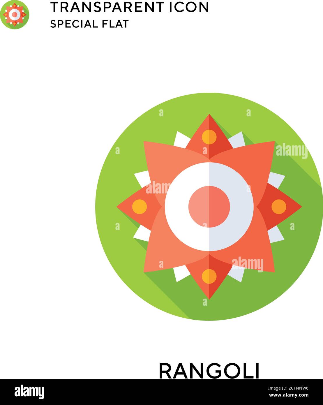 Rangoli vector icon. Flat style illustration. EPS 10 vector. Stock Vector
