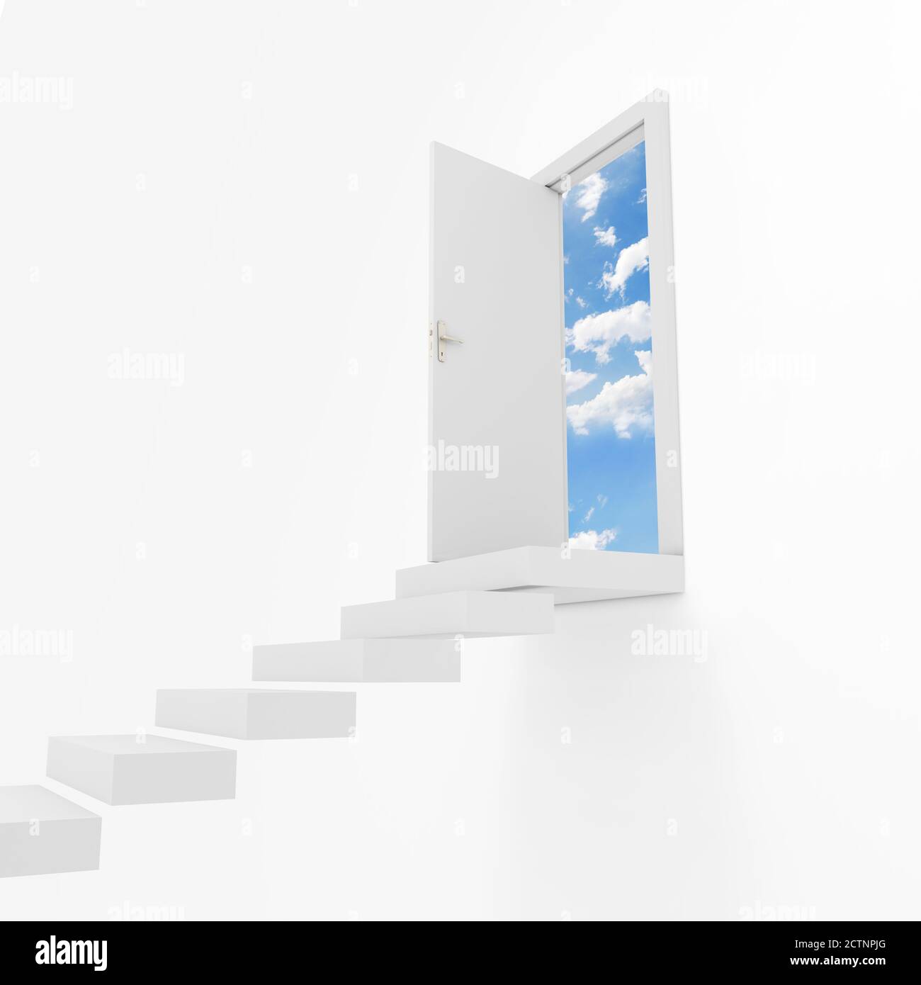 3D stairway to heaven concept Stock Photo - Alamy