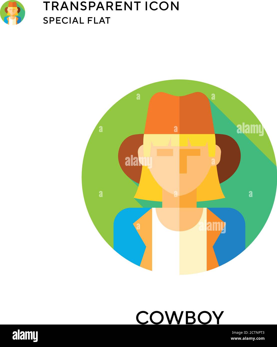 Cowboy vector icon. Flat style illustration. EPS 10 vector Stock Vector ...