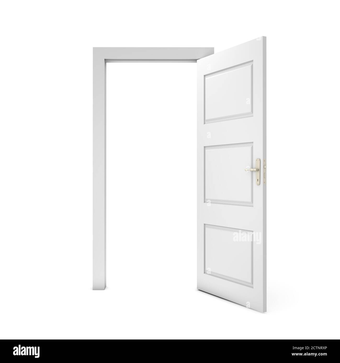 Open door isolated on white Stock Photo