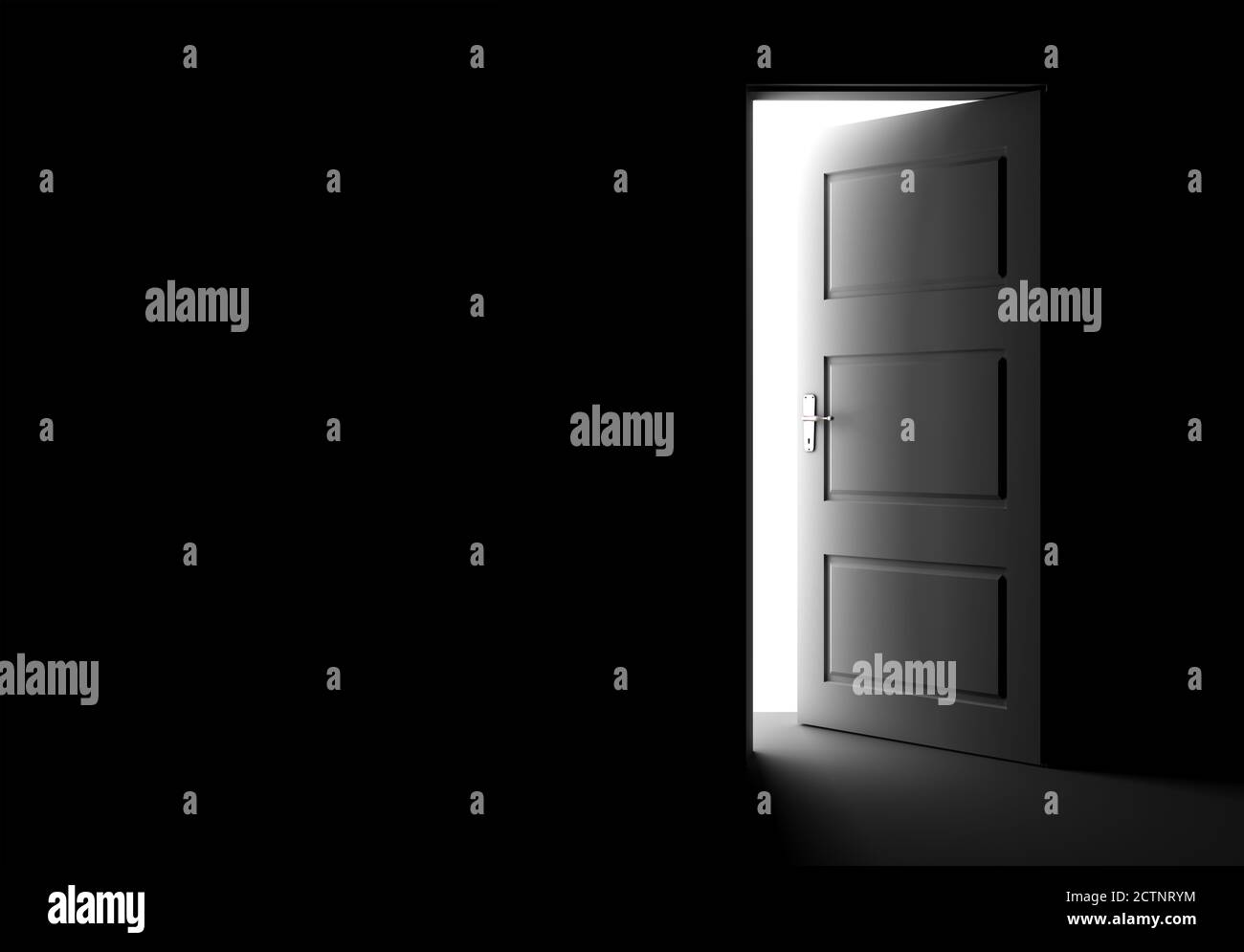 Open door in a dark room Stock Photo Alamy