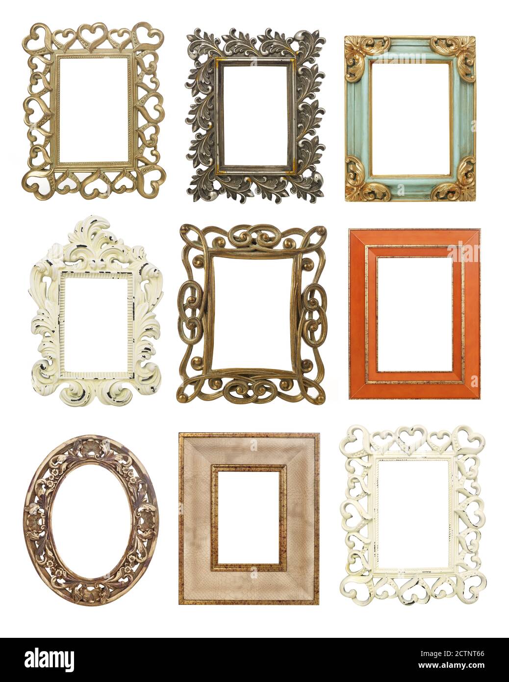 Vintage wooden frames isolated Stock Photo Alamy