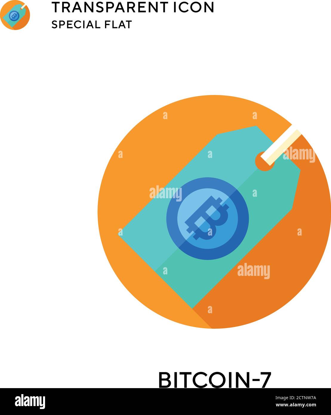 Bitcoin-7 vector icon. Flat style illustration. EPS 10 vector. Stock Vector