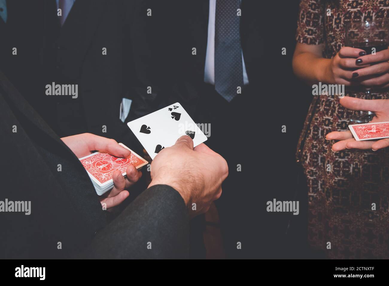 Magician card tricks Stock Photo Alamy
