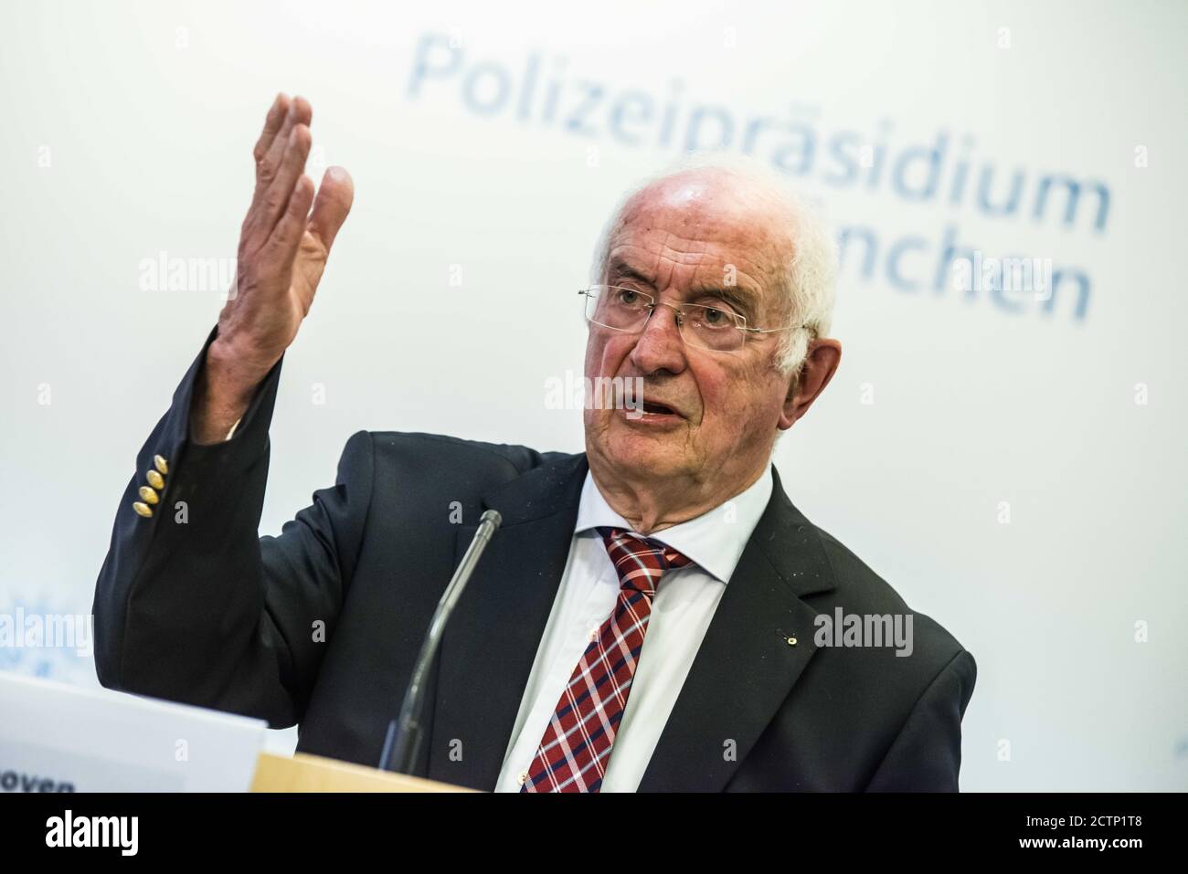 Munich, Bavaria, Germany. 24th Sep, 2020. Author and terror expert ROLF TOPHAVEN.Â Bavarian Interior Minister Joachim Herrmann introduced the new bookÂ ''Islamischer Staat: Geschlagen, nicht besiegt'' (''Islamic State: Beaten, but Not Defeated'') by Dr. Daniel Holz andÂ terrorism expert Rolf Tophoven at the PolizeipraesidiumÂ Munich.Â The trio engaged in aÂ discussion of the Islamic State (IS, ISIS) in an overview, how IS' methodology has changed over the years, and how its terrorist network attempts to spread its influence in the modern era. Credit: Sachelle Babbar/ZUMA Wire/Alamy Live News Stock Photo