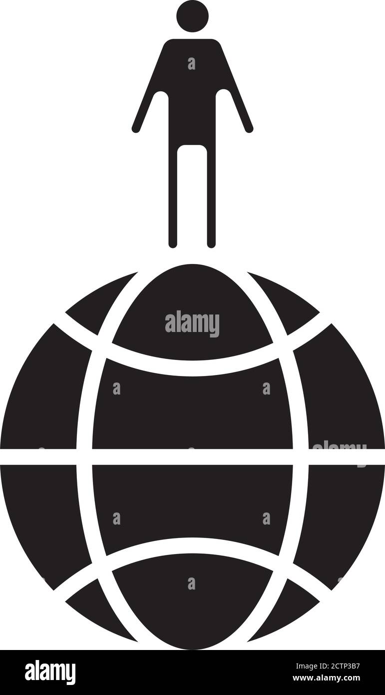 human figure silhouette in sphere browser silhouette style icon vector ...