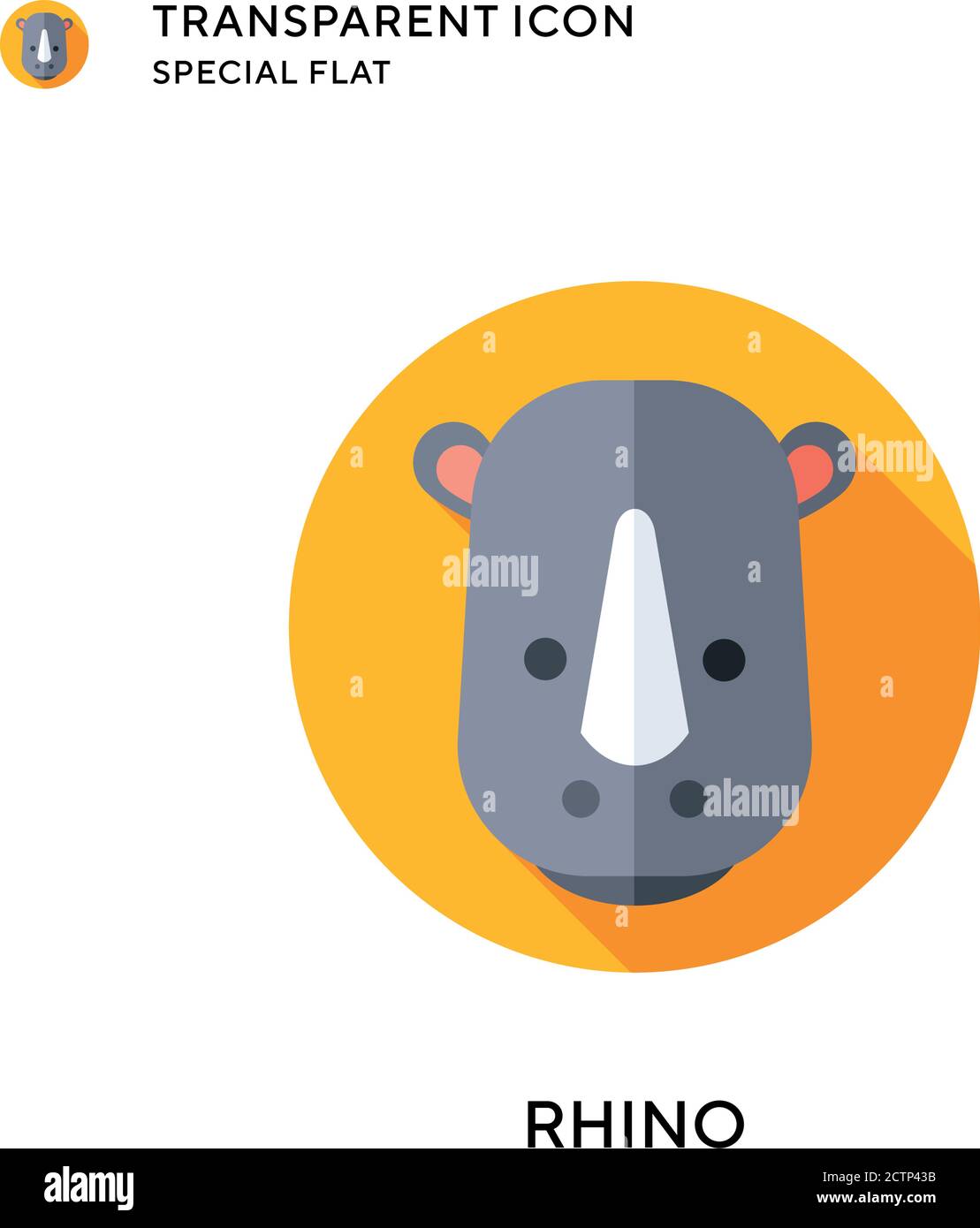 Rhino vector icon. Flat style illustration. EPS 10 vector. Stock Vector