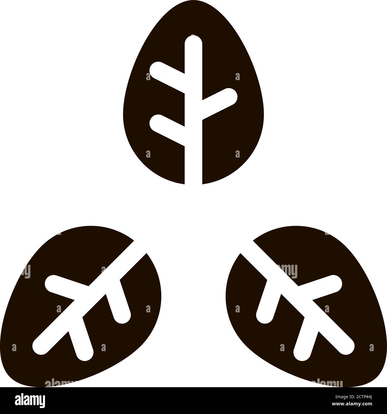 Bush Offshoot Plant Leaves Vector Icon Stock Vector