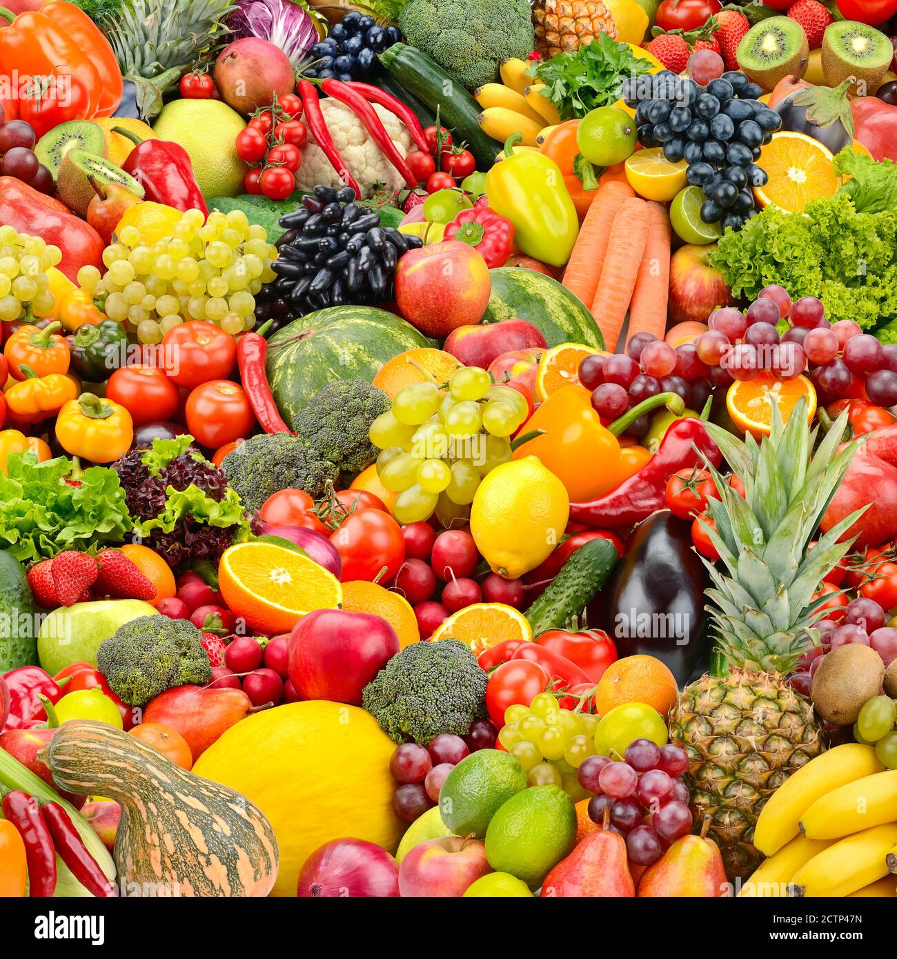 Bright background for backdrop with healthy fruits and vegetables. Big ...