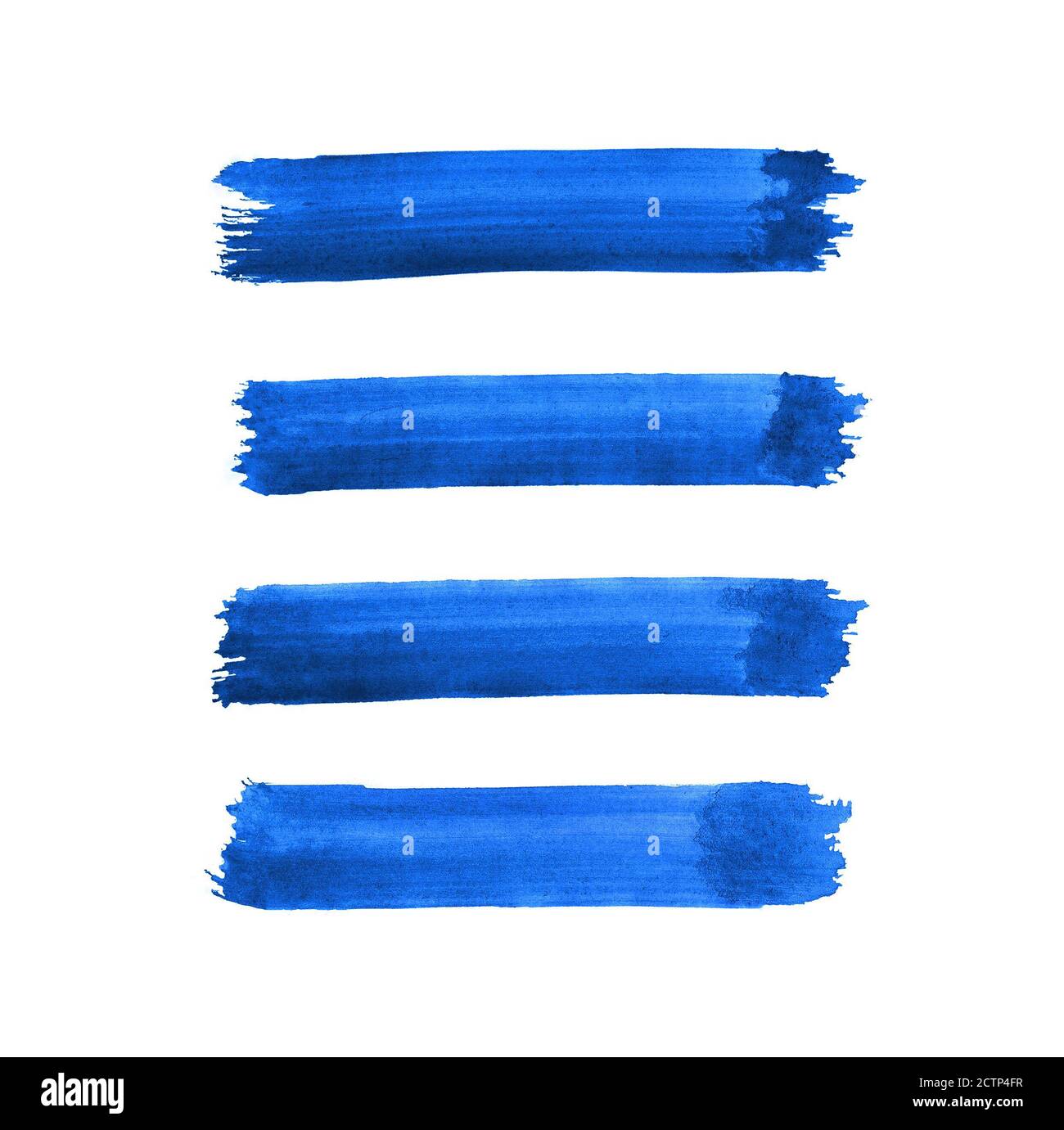 Watercolor blue brush strokes background design isolated on white Stock ...