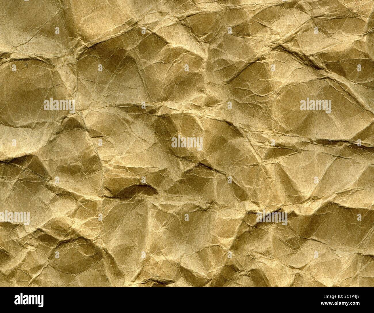 Crumpled paper parchment rustic background texture. Closeup Stock Photo