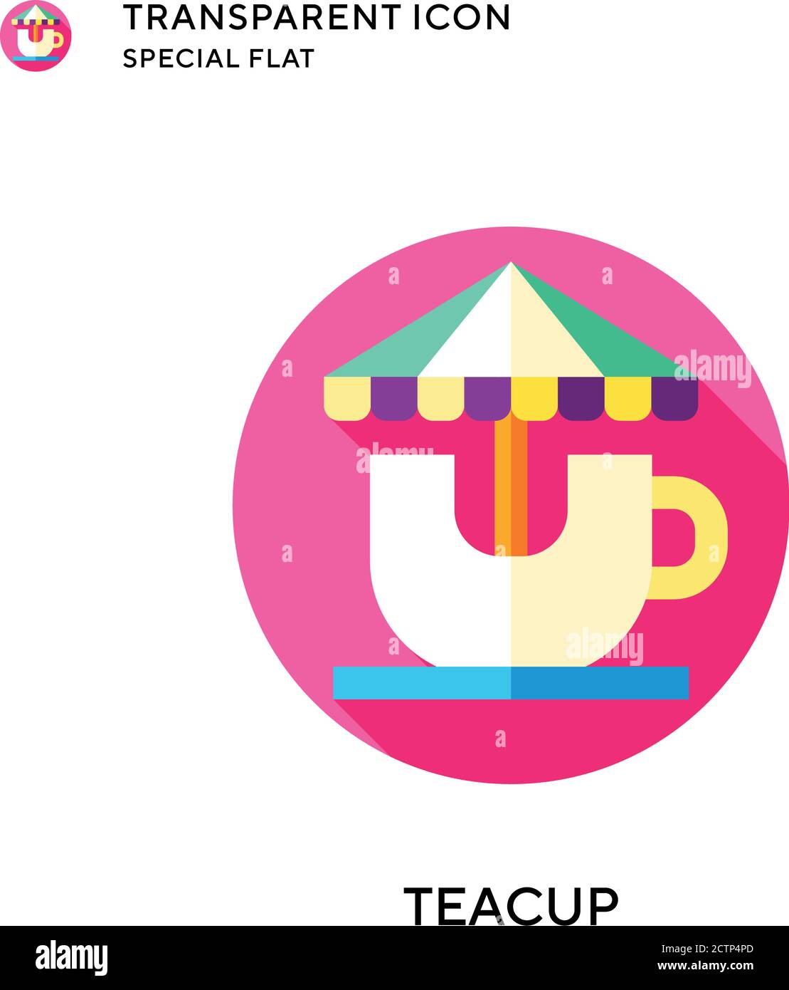 Teacup vector icon. Flat style illustration. EPS 10 vector. Stock Vector
