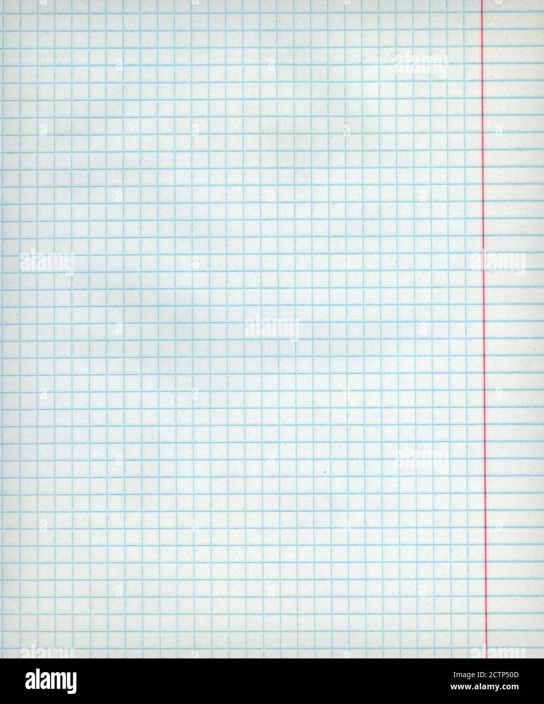 Detailed blank math paper sheet texture with margins. Stock Photo