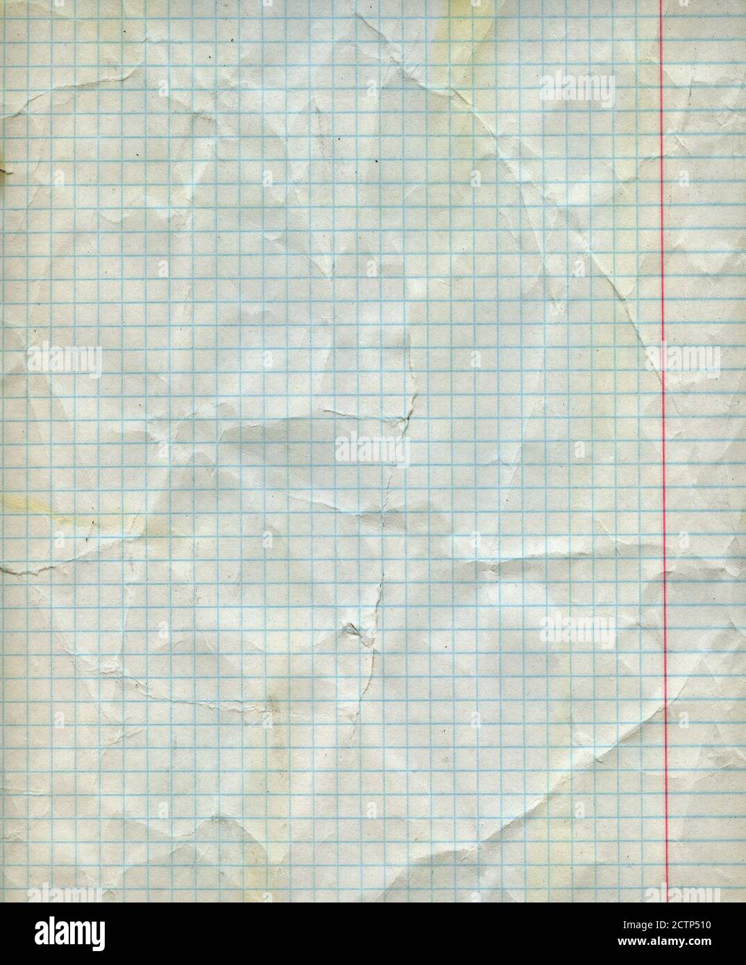 Detailed blank math paper sheet texture with margins. Stock Photo