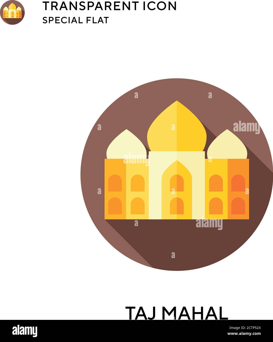 Taj mahal vector icon. Flat style illustration. EPS 10 vector. Stock Vector