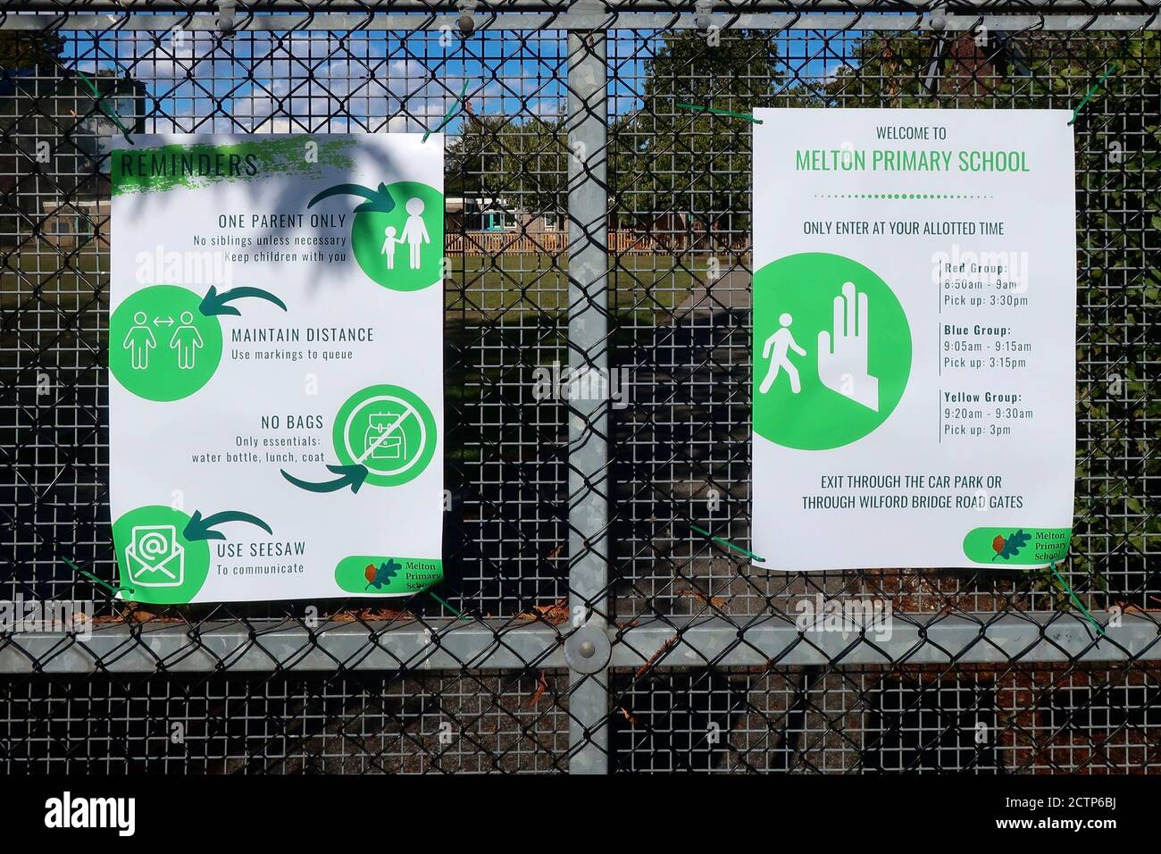 Melton, Suffolk, UK 24 September 2020 Covid 19 safety rules on a