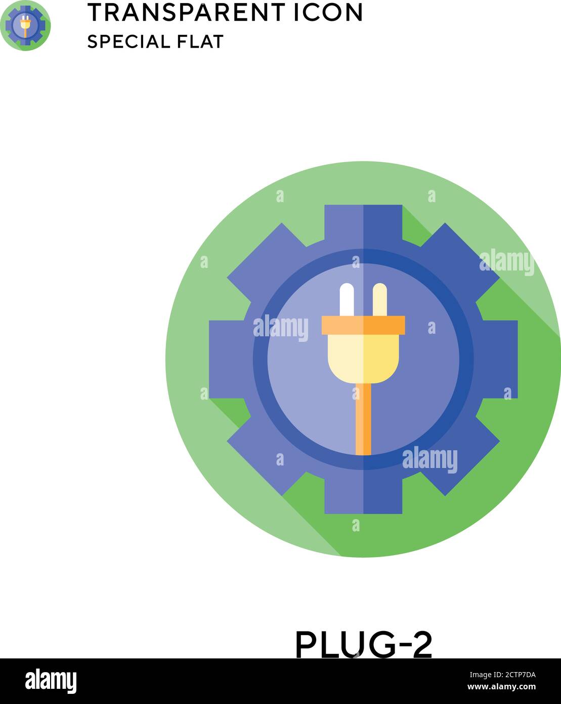 Plug-2 vector icon. Flat style illustration. EPS 10 vector. Stock Vector