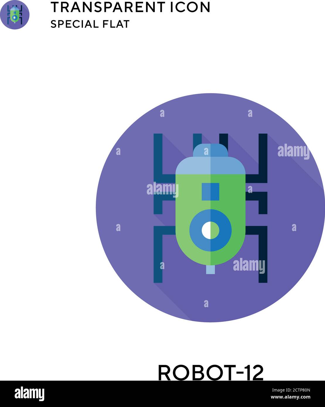 Robot-12 vector icon. Flat style illustration. EPS 10 vector. Stock Vector
