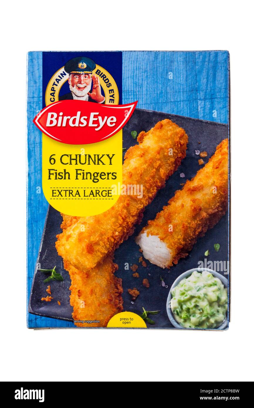 Box of Captain Birds Eye 6 Chunky Fish Fingers extra large 100 fish