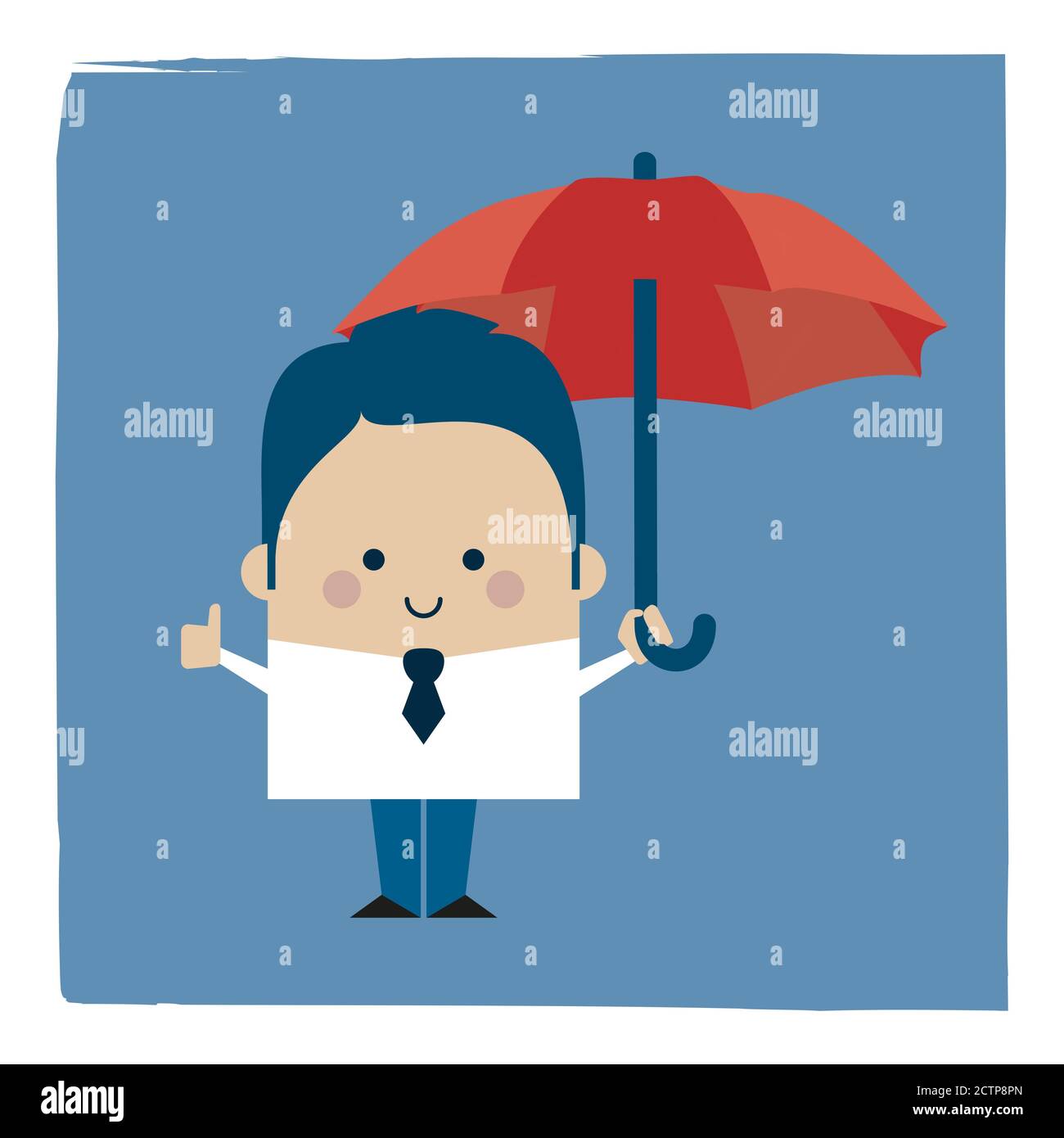 Illustration of a businessman businessman holding an umbrella Stock ...