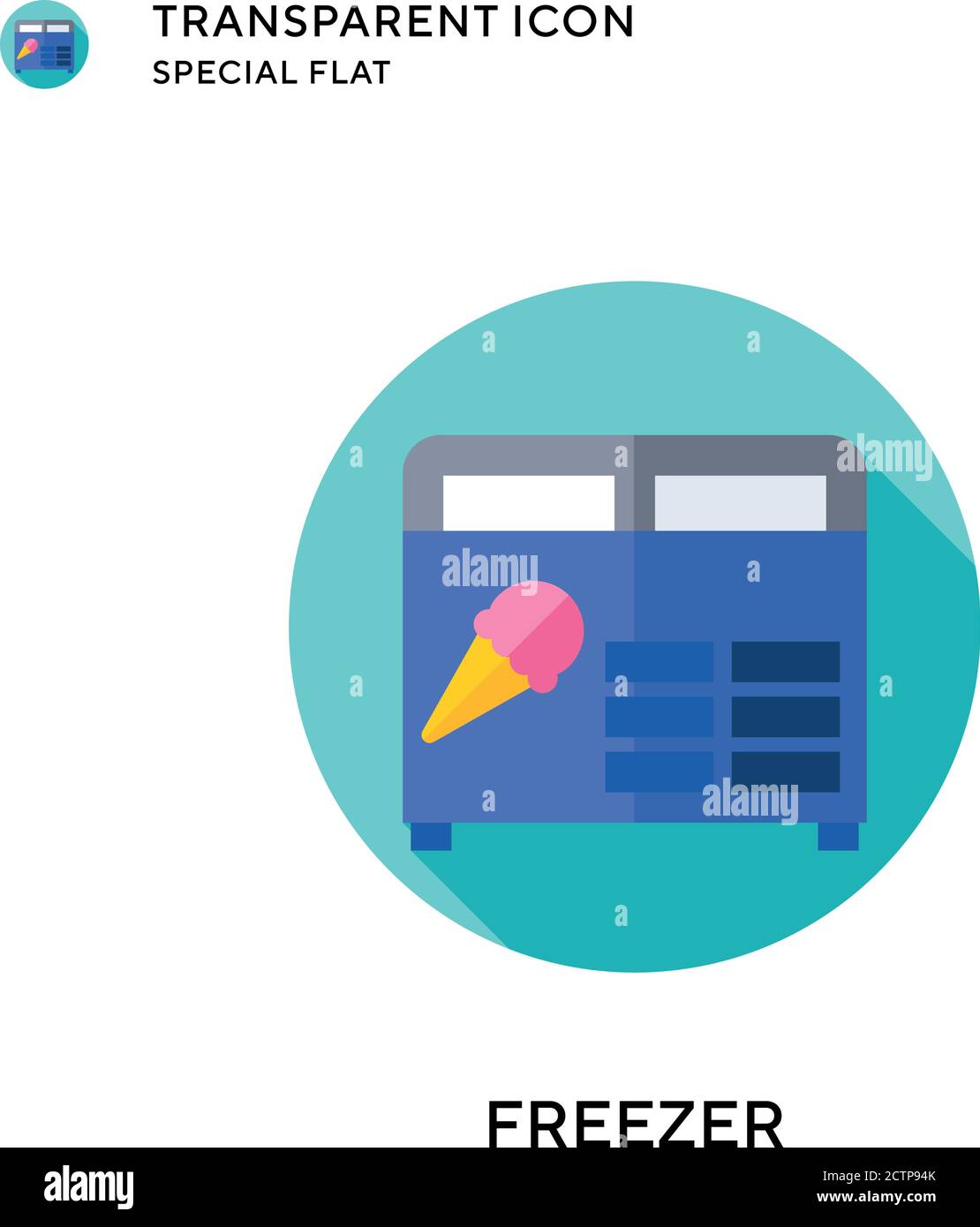Freezer vector icon. Flat style illustration. EPS 10 vector. Stock Vector