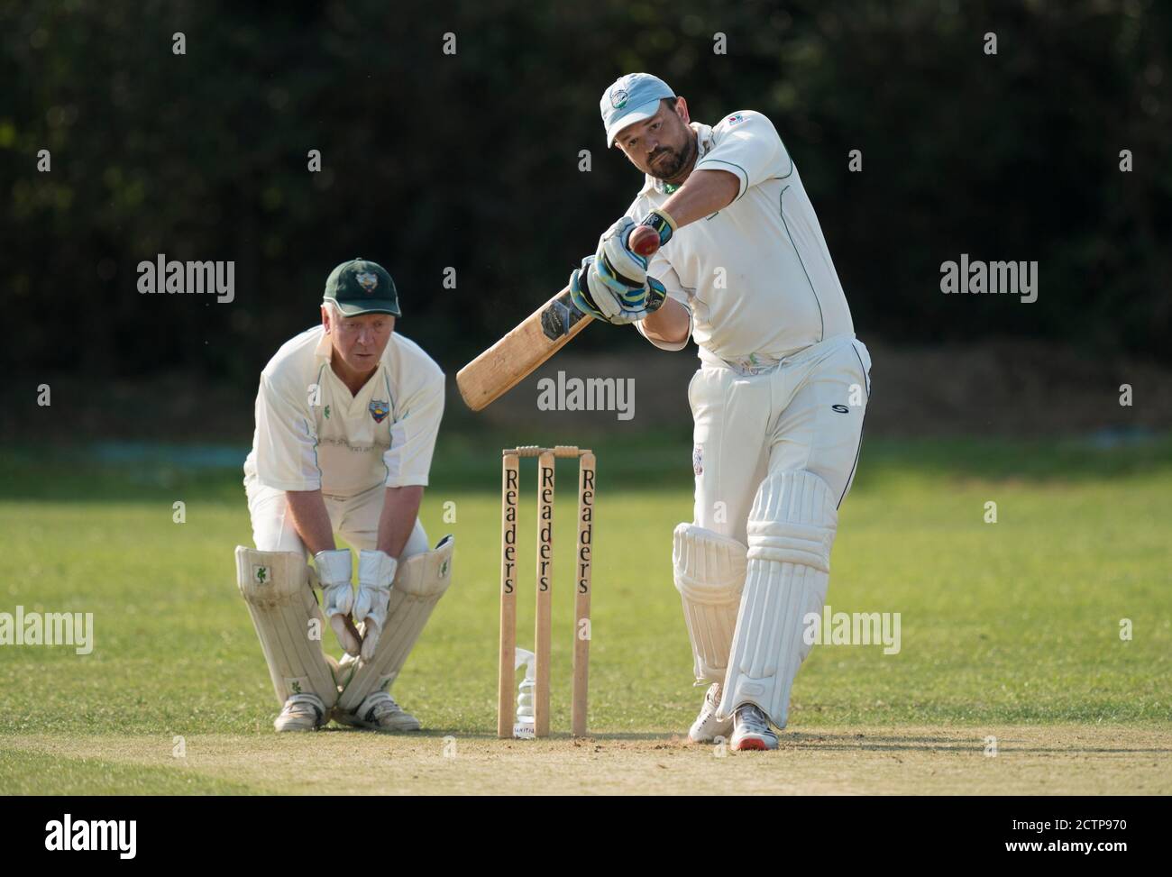 Batsman playing shot Stock Photo - Alamy