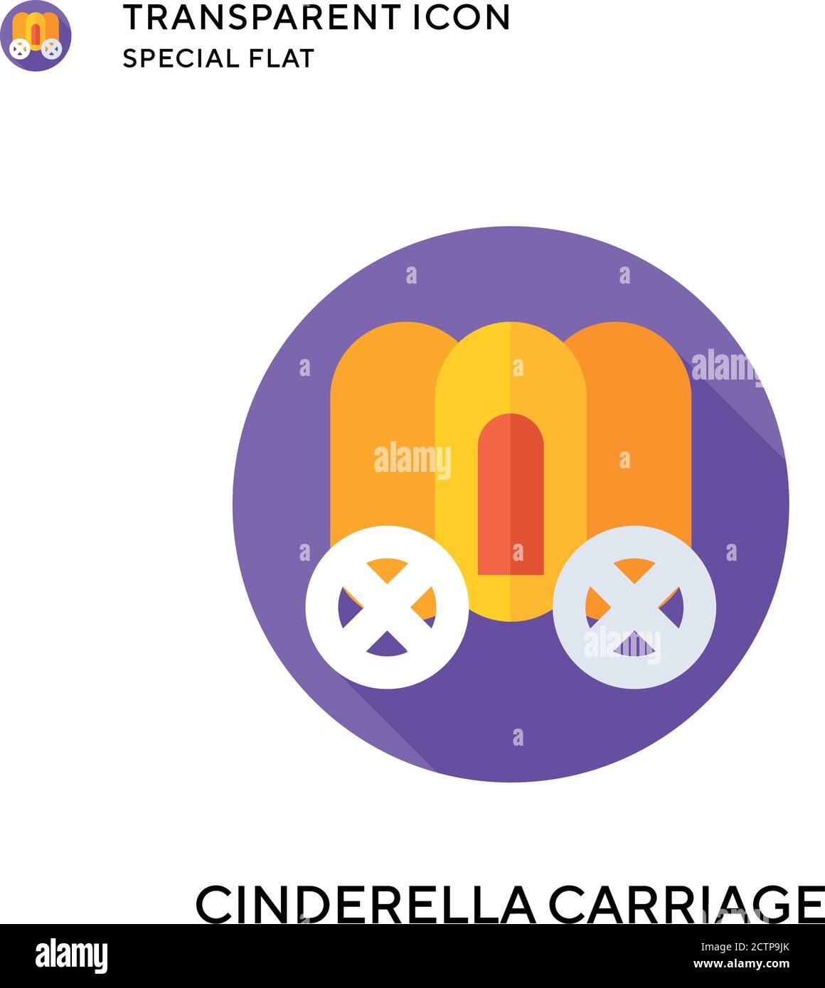 Cinderella carriage vector icon. Flat style illustration. EPS 10 vector. Stock Vector