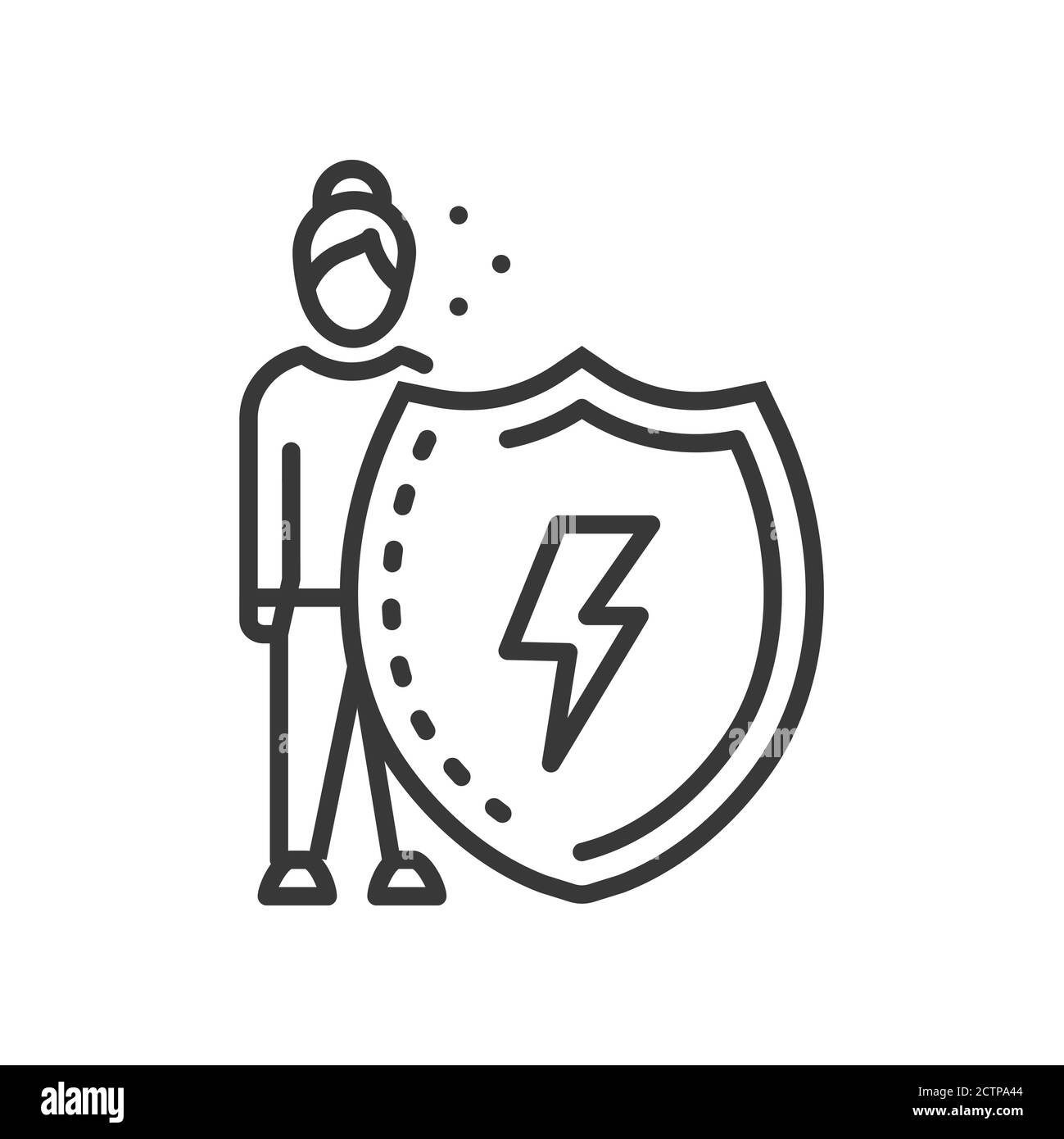 Immune system- vector line design single isolated icon Stock Vector ...