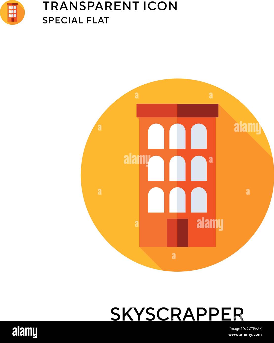 Skyscrapper vector icon. Flat style illustration. EPS 10 vector Stock ...