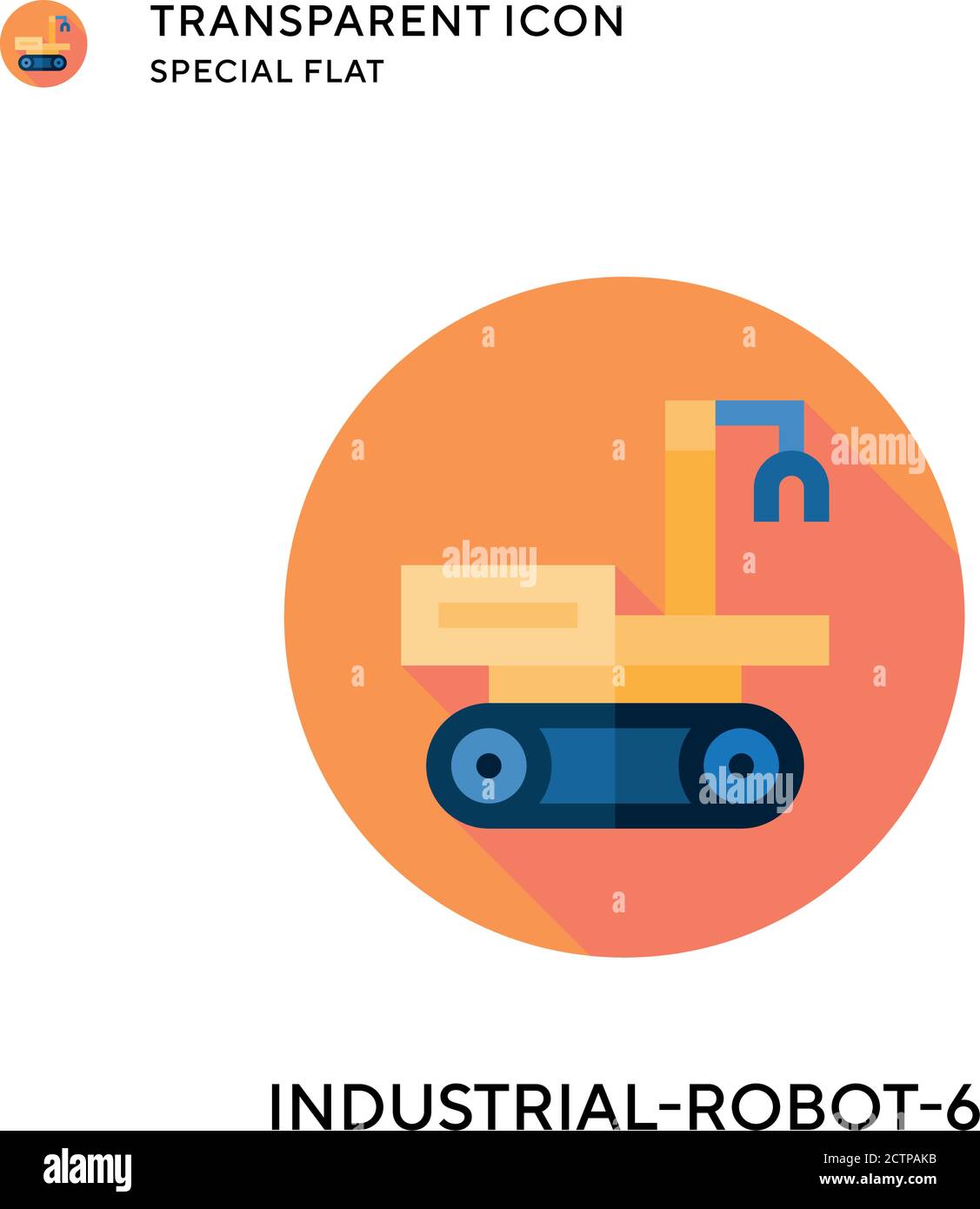 Industrial-robot-6 vector icon. Flat style illustration. EPS 10 vector. Stock Vector