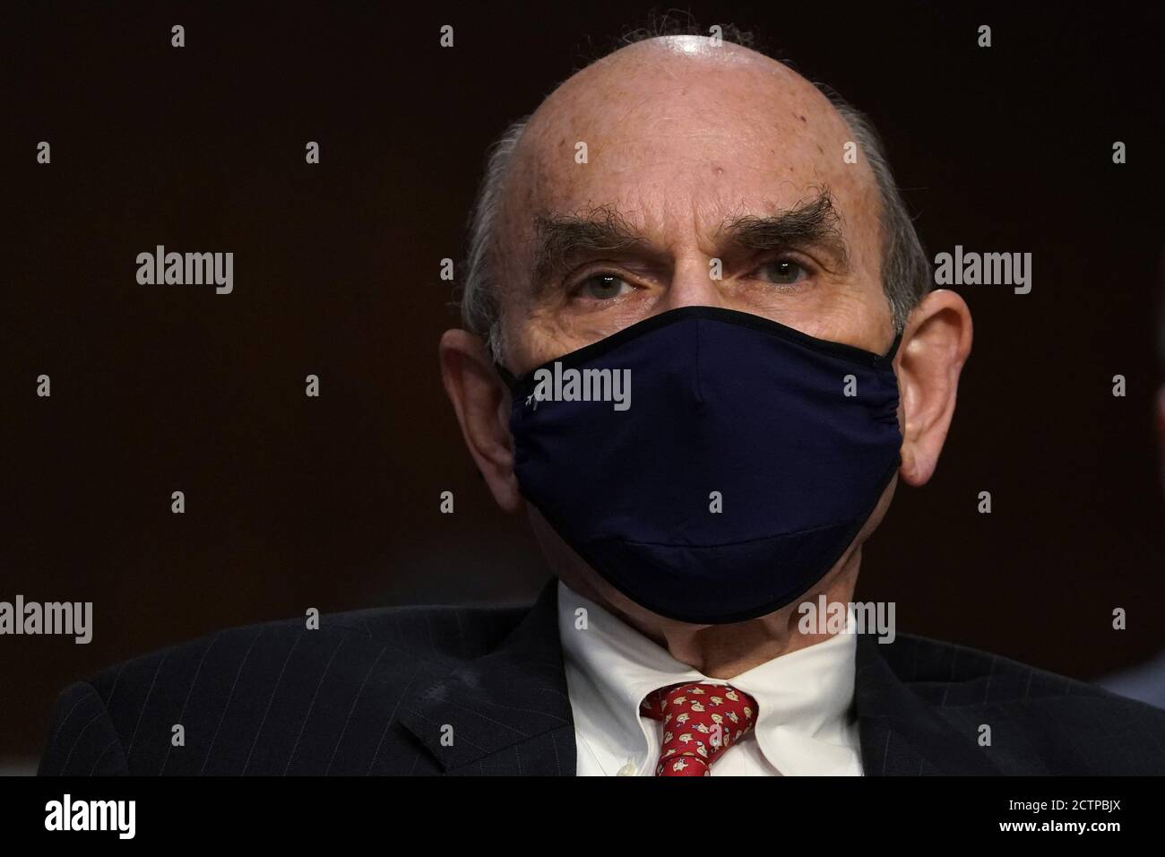 Washington, United States. 24th Sep, 2020. U.S. special envoy for Iran and Venezuela Elliott Abrams, prepares to testify at a Senate Committee on Foreign Relations hearing on US Policy in the Middle East on Capitol Hill in Washington, DC on Thursday, September 24, 2020. Pool Photo by Susan Walsh/UPI Credit: UPI/Alamy Live News Stock Photo