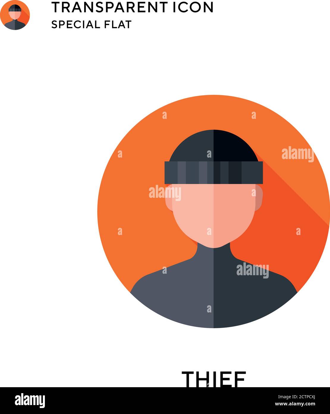 Thief vector icon. Flat style illustration. EPS 10 vector. Stock Vector