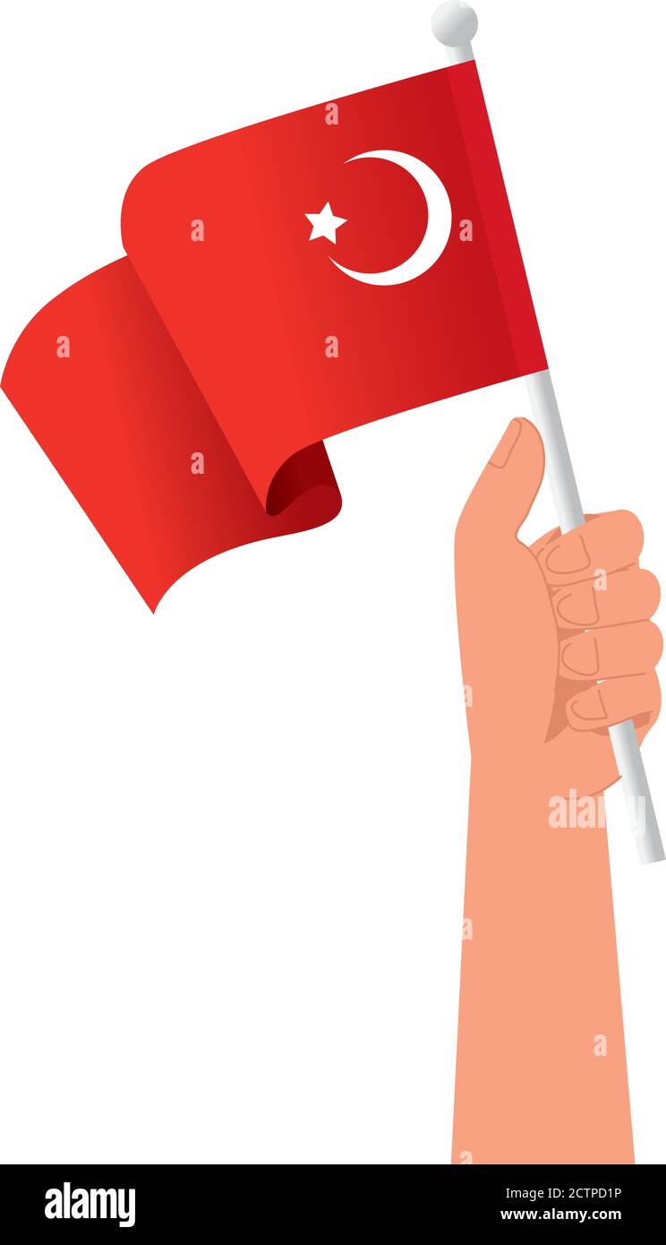 hand holding turkish flag icon vector design Stock Vector Image & Art ...