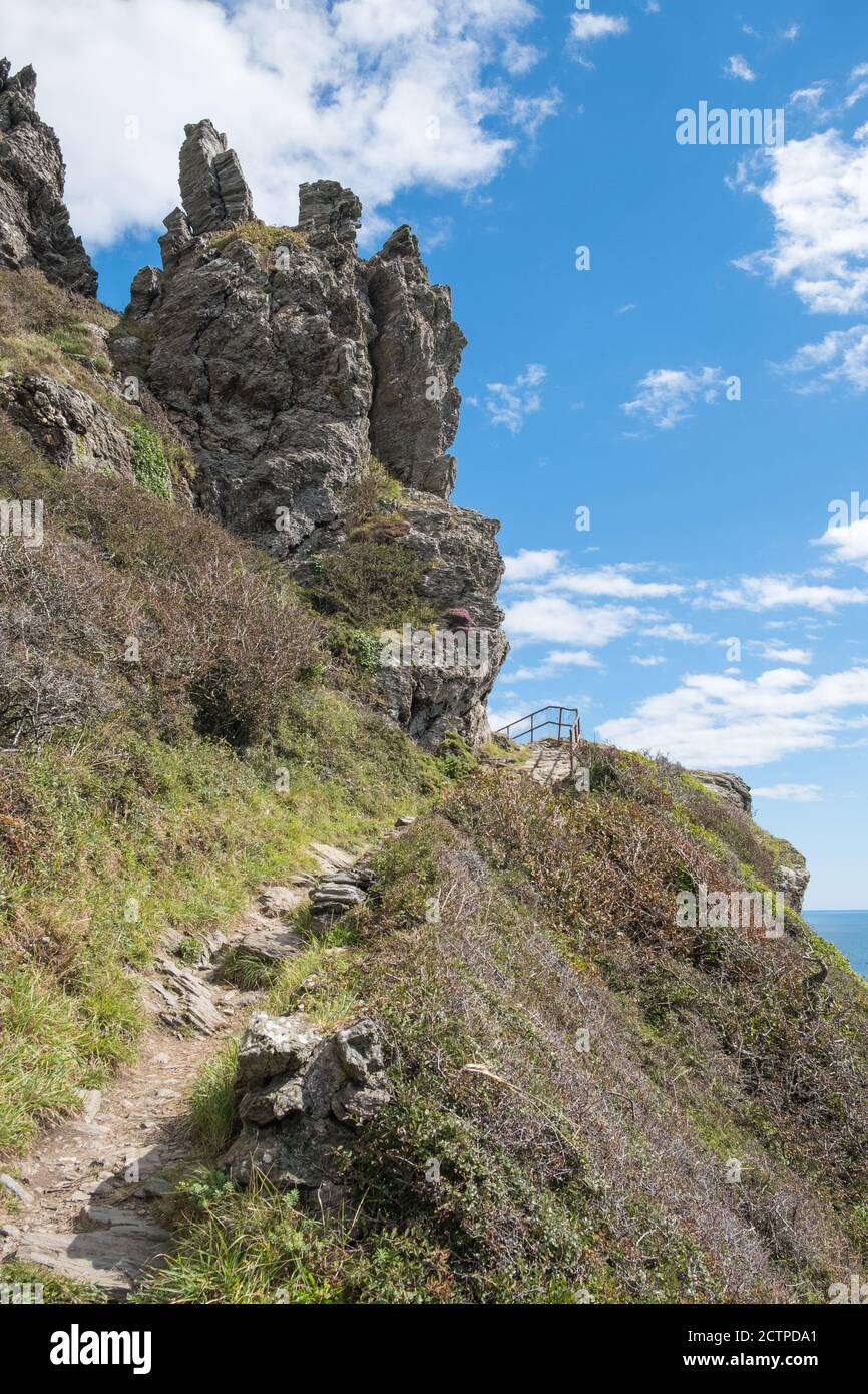 The South West Coastal Path near Salcombe in the South Hams, Devon, UK Stock Photo