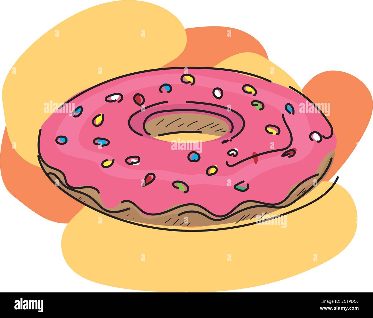 Isolated glazed donut icon. Bakery food - Vector Stock Vector Image ...