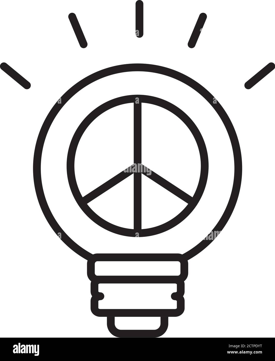 peace symbol in bulb line style icon vector illustration design Stock ...