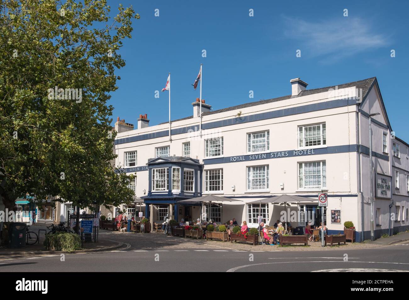 The Royal Seven Stars Hotel and restaurant in the historic market town