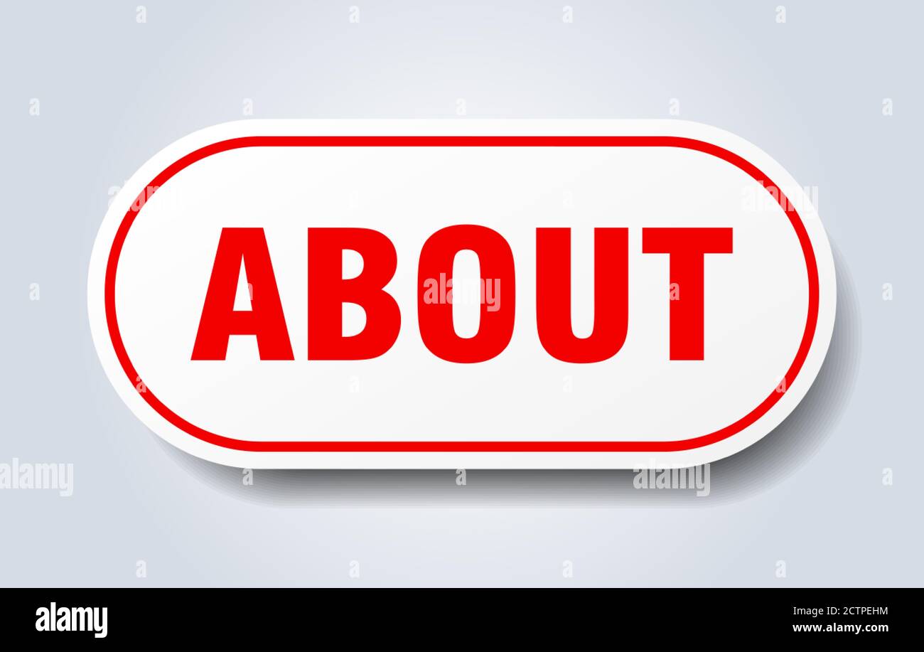 about sign. rounded isolated sticker. white button Stock Vector Image ...