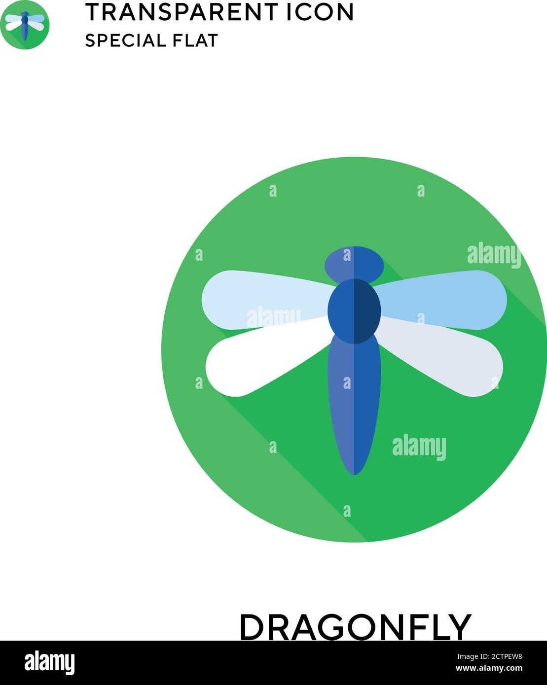 Dragonfly vector icon. Flat style illustration. EPS 10 vector. Stock Vector