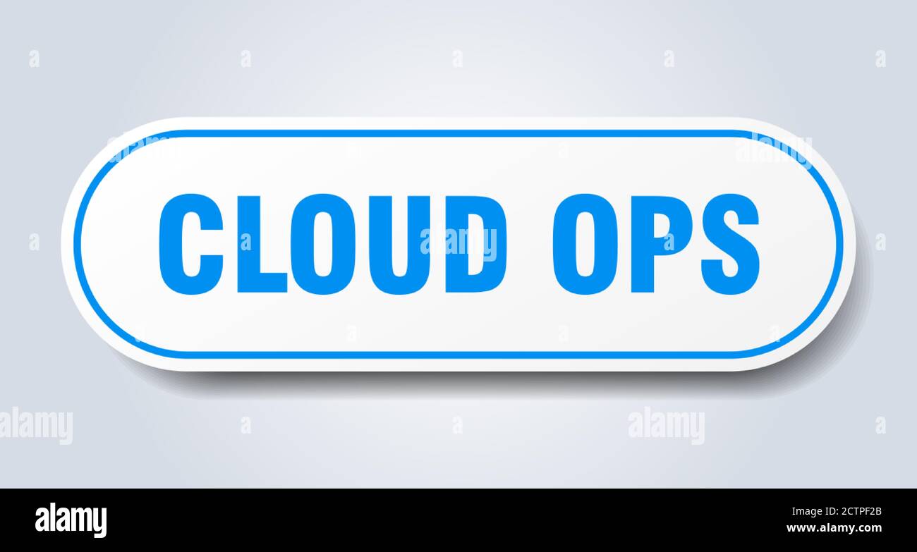 Ops Room Sign cloud ops sign. rounded isolated sticker. white button Stock Vector ...