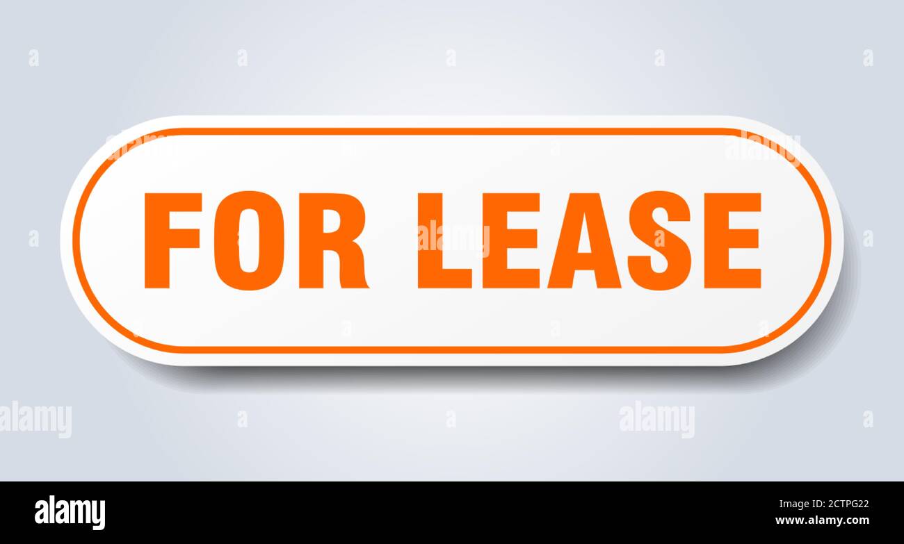 for lease sign. rounded isolated sticker. white button Stock Vector ...