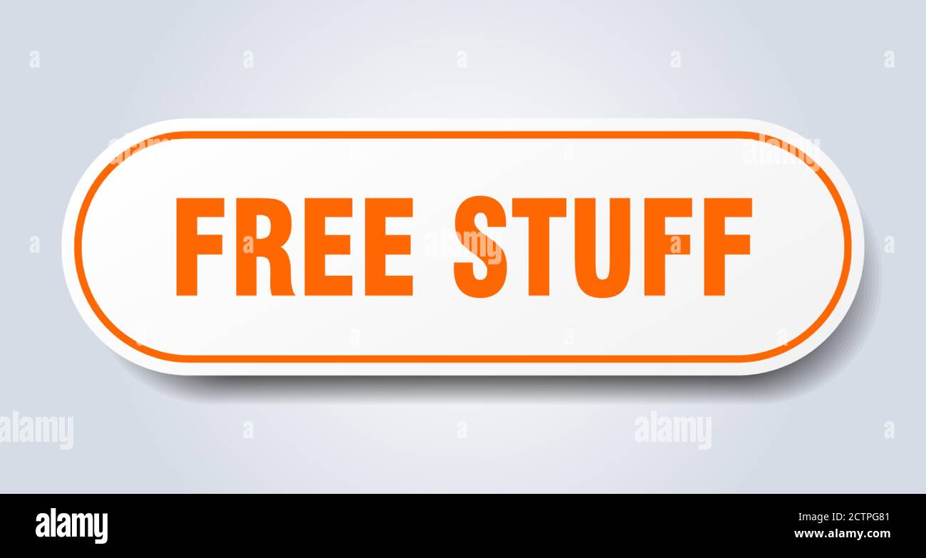 free stuff sign. rounded isolated sticker. white button Stock Vector