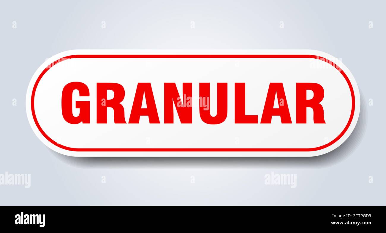 granular sign. rounded isolated sticker. white button Stock Vector ...