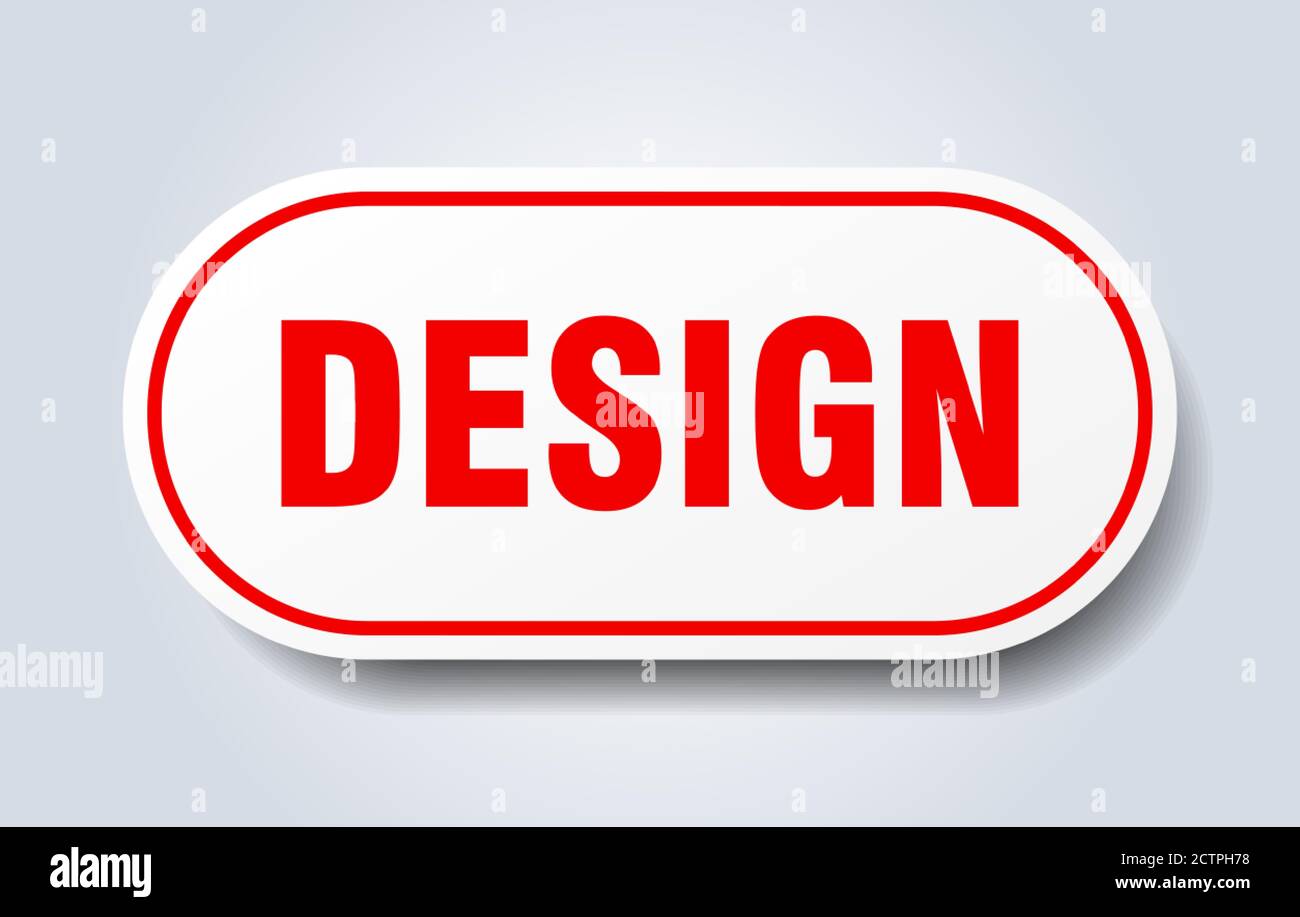 design sign. rounded isolated sticker. white button Stock Vector Image ...