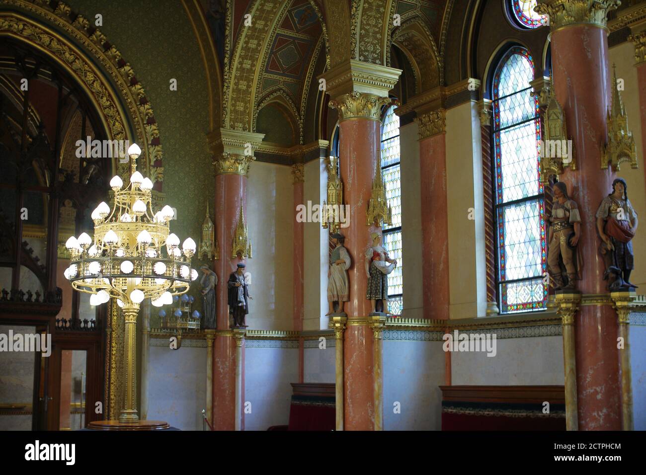 Budapest, Hungary - 15/07/2020: Interior of the Parliament Building in Budapest, Hungary Stock Photo