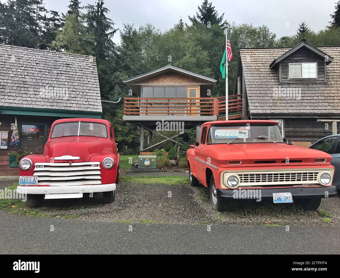 Original cars from the Twilight movie saga in Forks Stock Photo
