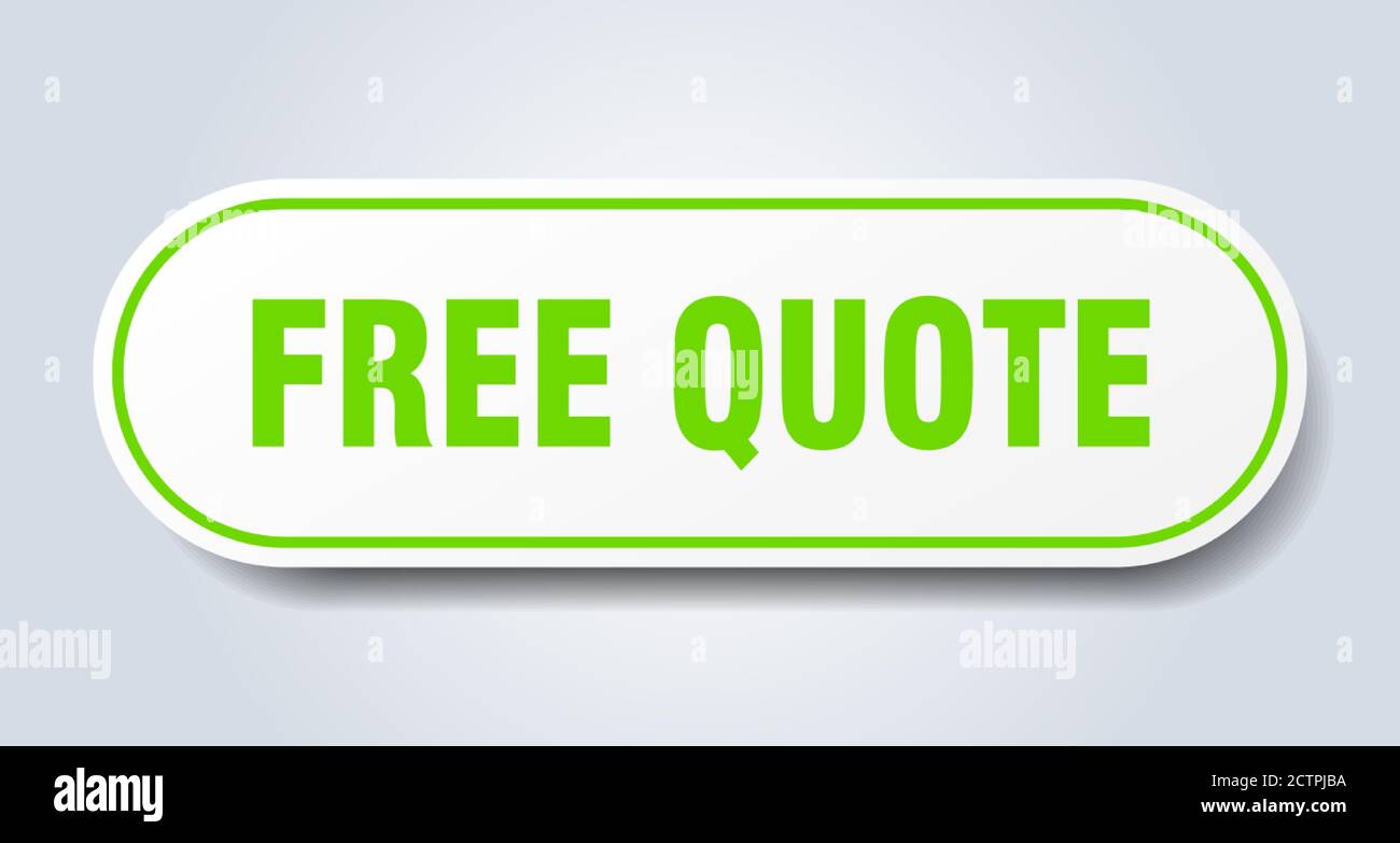 free quote sign. rounded isolated sticker. white button Stock Vector ...