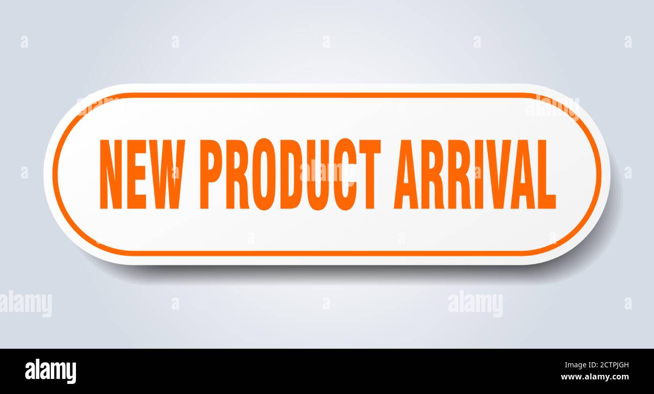 Product Function. Sign new product arrival sign. rounded isolated sticker. white button Stock ...